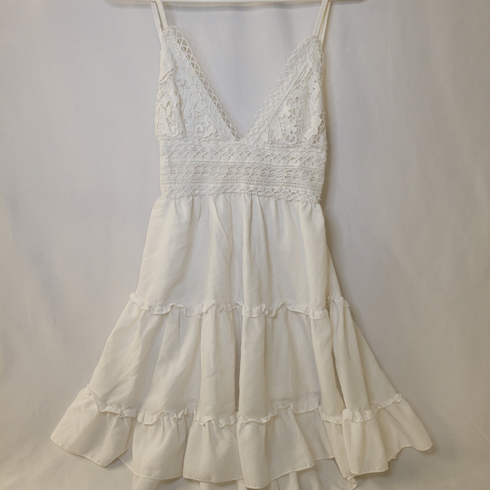 Source Unknown White Lace Mini Dress